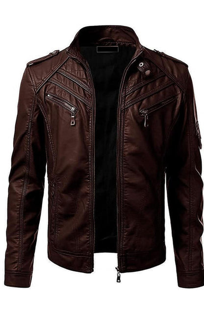 QUETTA JACKET Genuine Leather Biker Style Jacket For Men