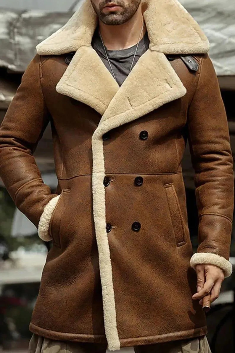 SUKKUR Coat-Genuine Leather Long Coat With Fur Inner Long Coat  UNISEX