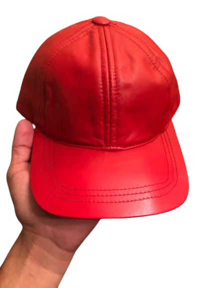 ISLAMABAD CAP Genuine Sheep Leather Cap Crafted From Full Grain Sheep Leather RED