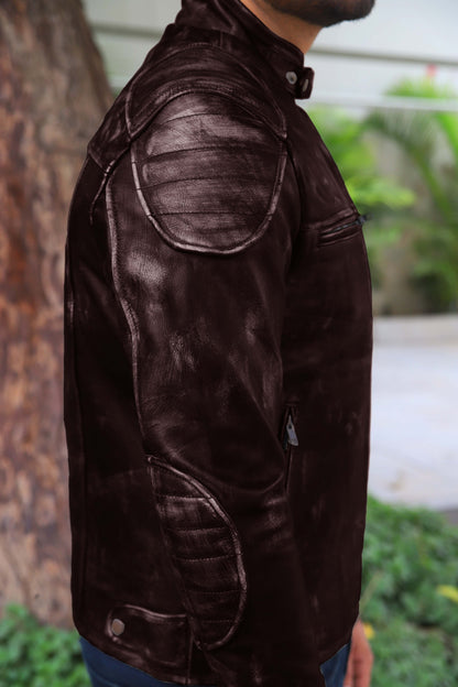 SADIQABAD JACKET Men's Leather Jacket Vintage Black Leather Jacket- Vintage Brown