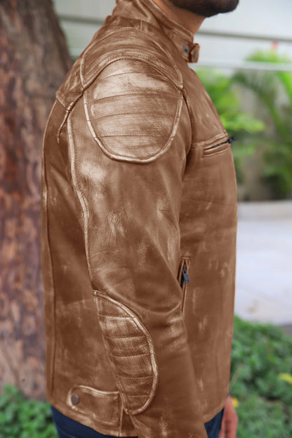 SADIQABAD JACKET Men's Leather Jacket Vintage Black Leather Jacket- Vintage Cognac