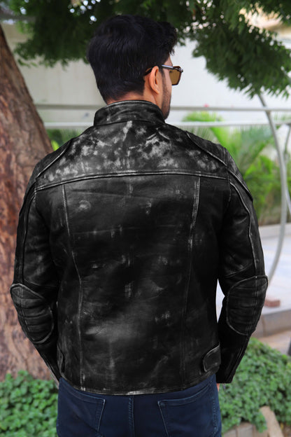 SADIQABAD JACKET Men's Leather Jacket Vintage Black Leather Jacket- Vintage Black