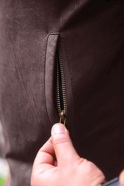 BUREWALA JACKET Men's Leather Vest, Formal Leather Vest, Biker Leather Vest, Casual Leather Vest For Men- Brown