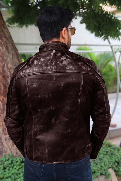 SADIQABAD JACKET Men's Leather Jacket Vintage Black Leather Jacket- Vintage Brown