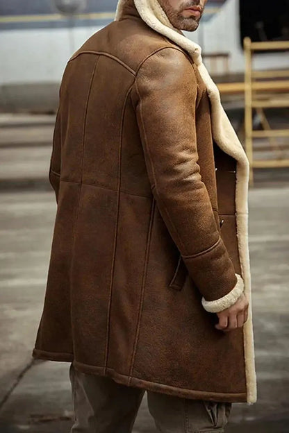 SUKKUR Coat-Genuine Leather Long Coat With Fur Inner Long Coat  UNISEX