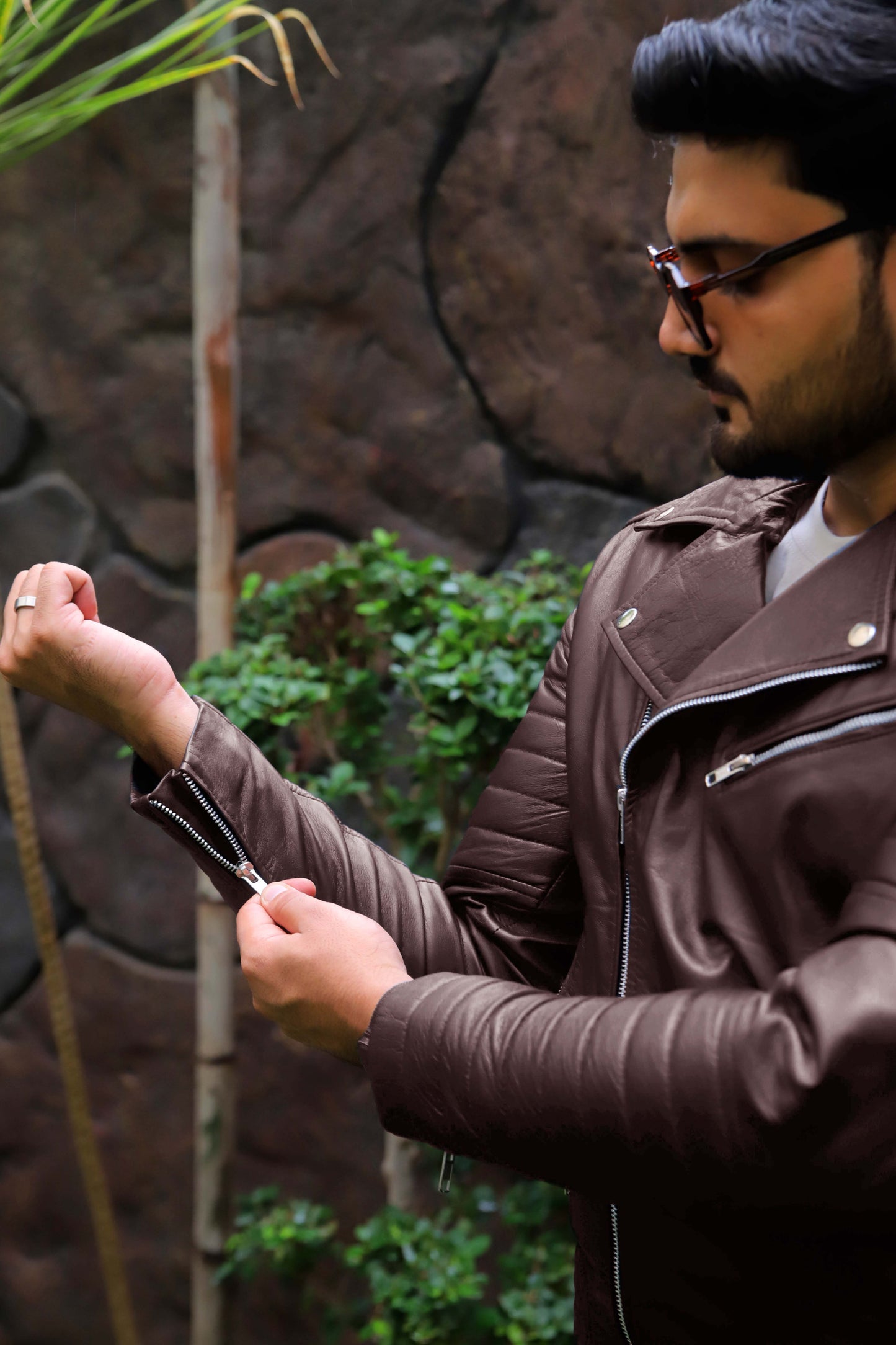 WAH CANTT JACKET Men's Leather Jacket, Biker/Motorcycle Leather Jacket For Men- Brown