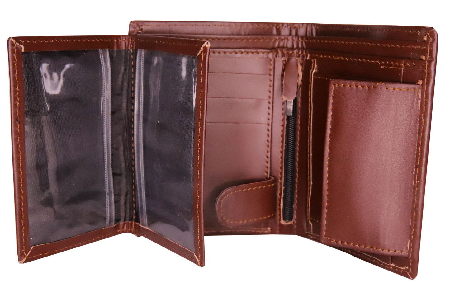 ISLAMABAD WALLET Compact Size Leather Wallet Modish Tri-Fold Leather Wallet Brown