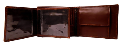 GUJRANWALA WALLET Modern Leather Wallet Tri-Fold Leather Wallet Standard Size Brown