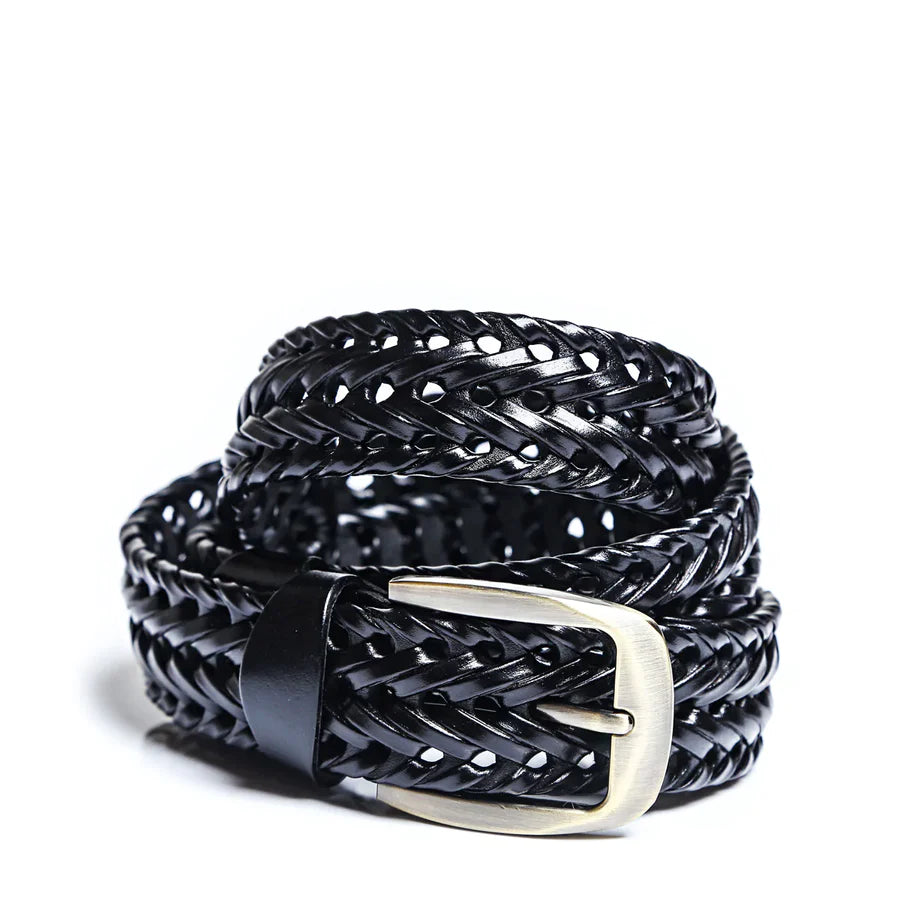 PAKISTAN BELT Elegant Braided Belt Jet Black