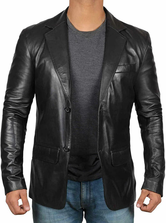 NAWABSHAH JACKET Genuine Leather Formal Leather Blazer For Men