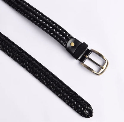 PAKISTAN BELT Elegant Braided Belt Jet Black