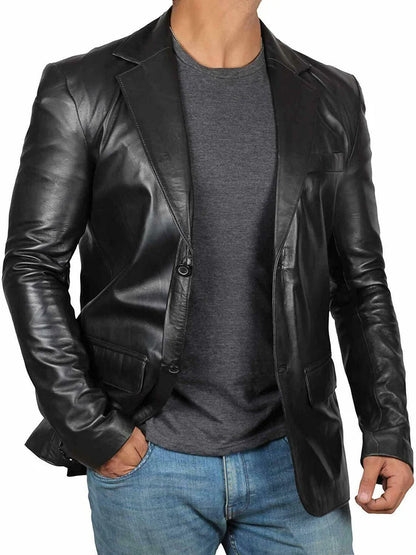 NAWABSHAH JACKET Genuine Leather Formal Leather Blazer For Men