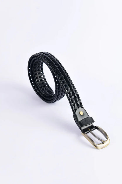 PAKISTAN BELT Elegant Braided Belt Jet Black