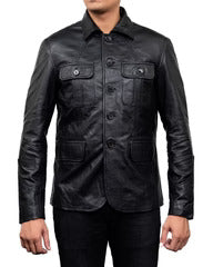 HYDERABAD JACKET Genuine Leather Military Style Formal Coat For Men