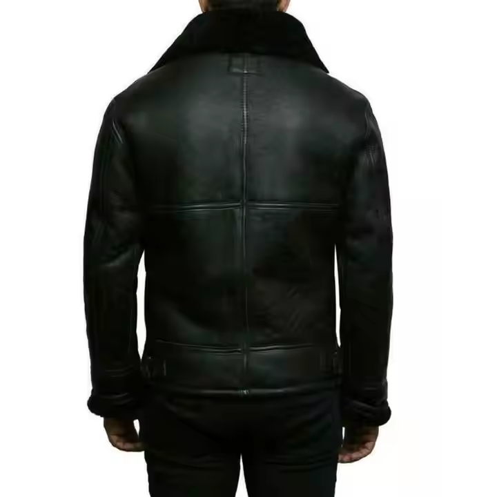 SWAT JACKET Genuine Leather Motorcycle Style Shearling Jacket For Men