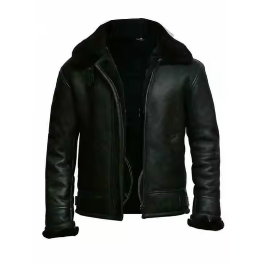 SWAT JACKET Genuine Leather Motorcycle Style Shearling Jacket For Men