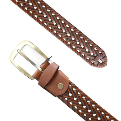 PAKISTAN BELT Elegant Braided Belt Tan Brown