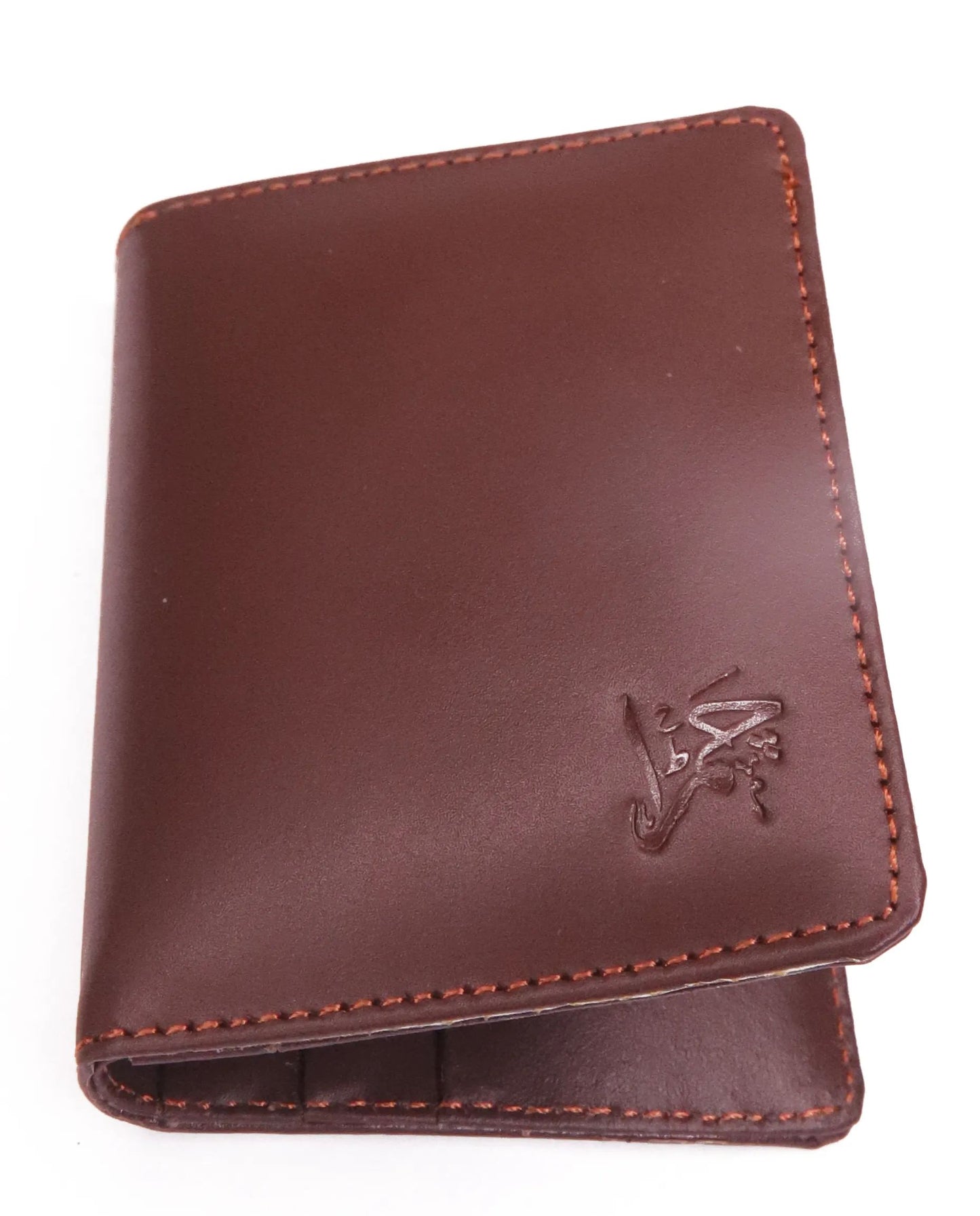 QUETTA WALLET Minimal Leather Card Holder Compact Size Bi-Fold Leather Wallet and Card Holder Brown