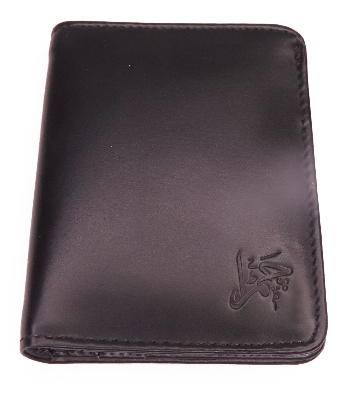 FAISALABAD WALLET Minimal Leather Card Holder Compact Size Bi-Fold Leather Wallet and Card Holder Jet Black