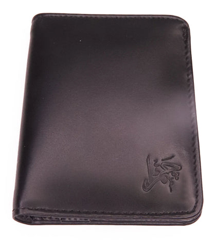 FAISALABAD WALLET Minimal Leather Card Holder Compact Size Bi-Fold Leather Wallet and Card Holder Jet Black