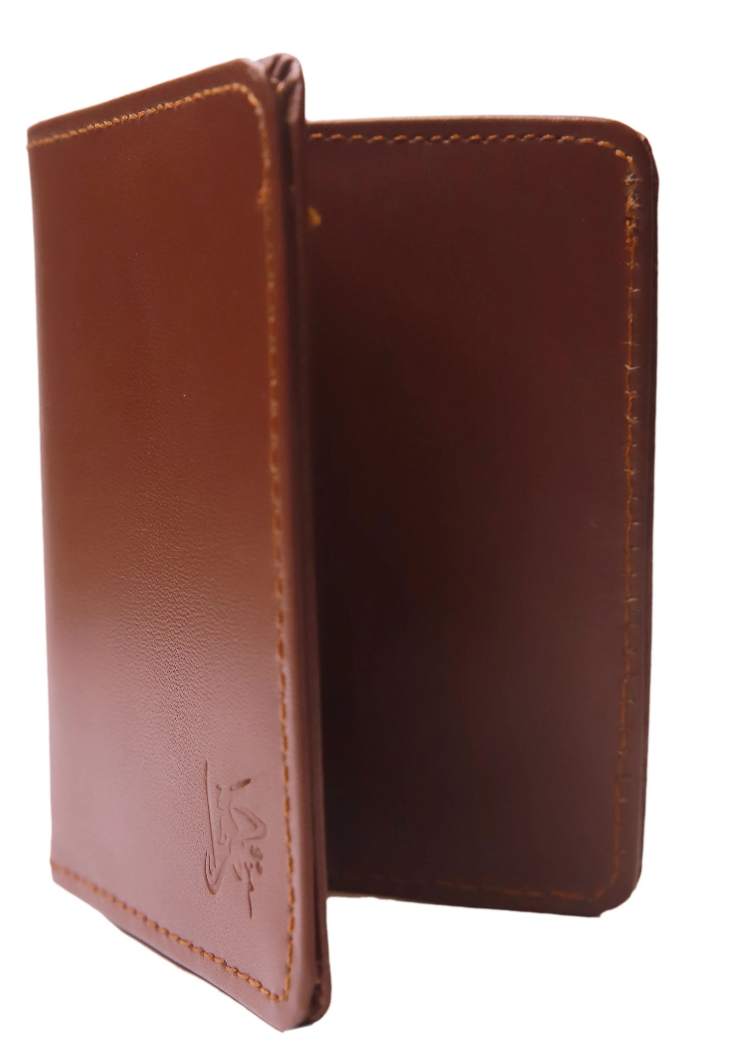 QUETTA WALLET Minimal Leather Card Holder Compact Size Bi-Fold Leather Wallet and Card Holder Brown