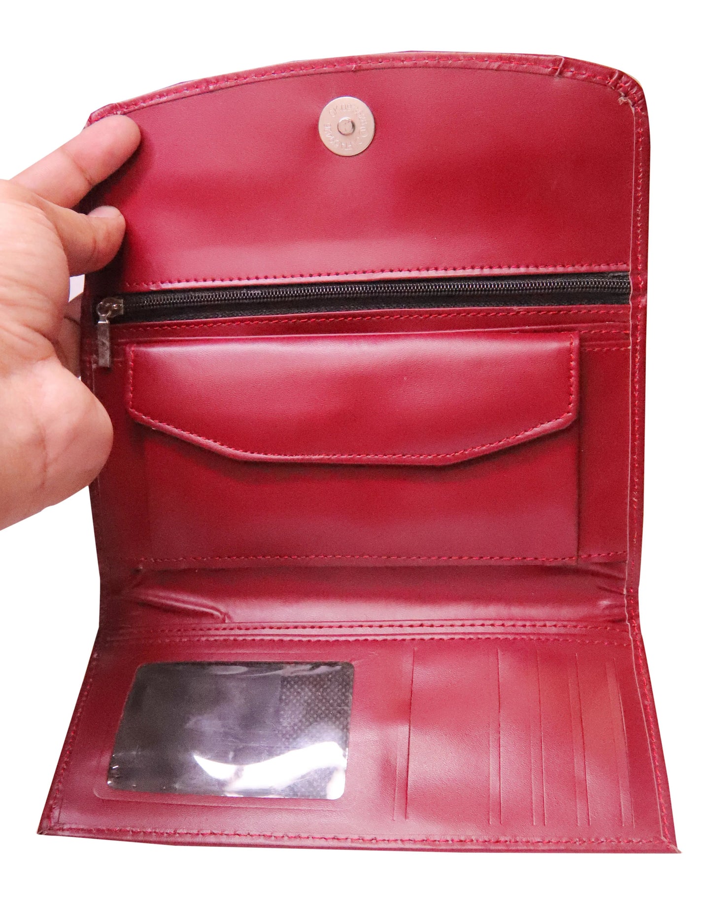 BAHAWALNAGAR CLUTCH All Day Women Essential Leather Clutch in Genuine Cow Leather RED