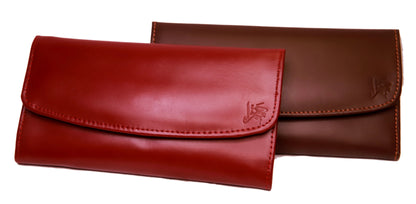 BAHAWALNAGAR CLUTCH All Day Women Essential Leather Clutch in Genuine Cow Leather RED