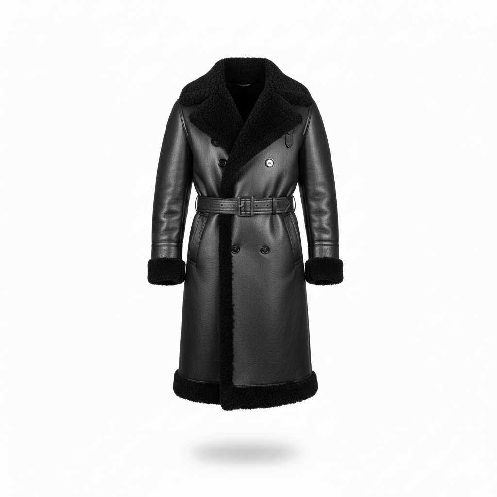 FAISALABAD COAT- Genuine Leather Fur Long Coat UNISEX