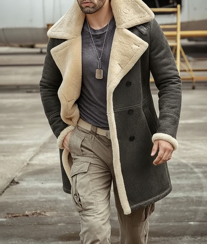 RAIWIND Coat-Genuine Leather Long Coat With Fur Inner Long Coat - Unisex