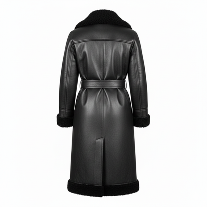FAISALABAD COAT- Genuine Leather Fur Long Coat UNISEX