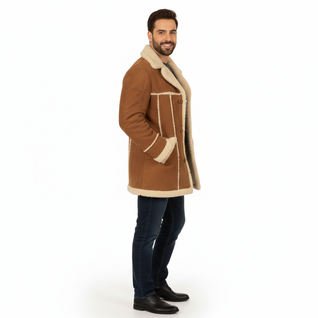 BANI GALA COAT- Fur-Suede Leather Long Coat UNISEX