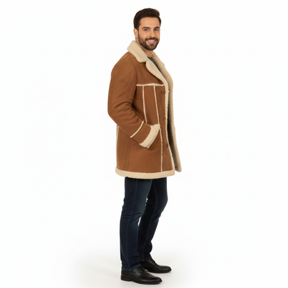 BANI GALA COAT- Fur-Suede Leather Long Coat UNISEX