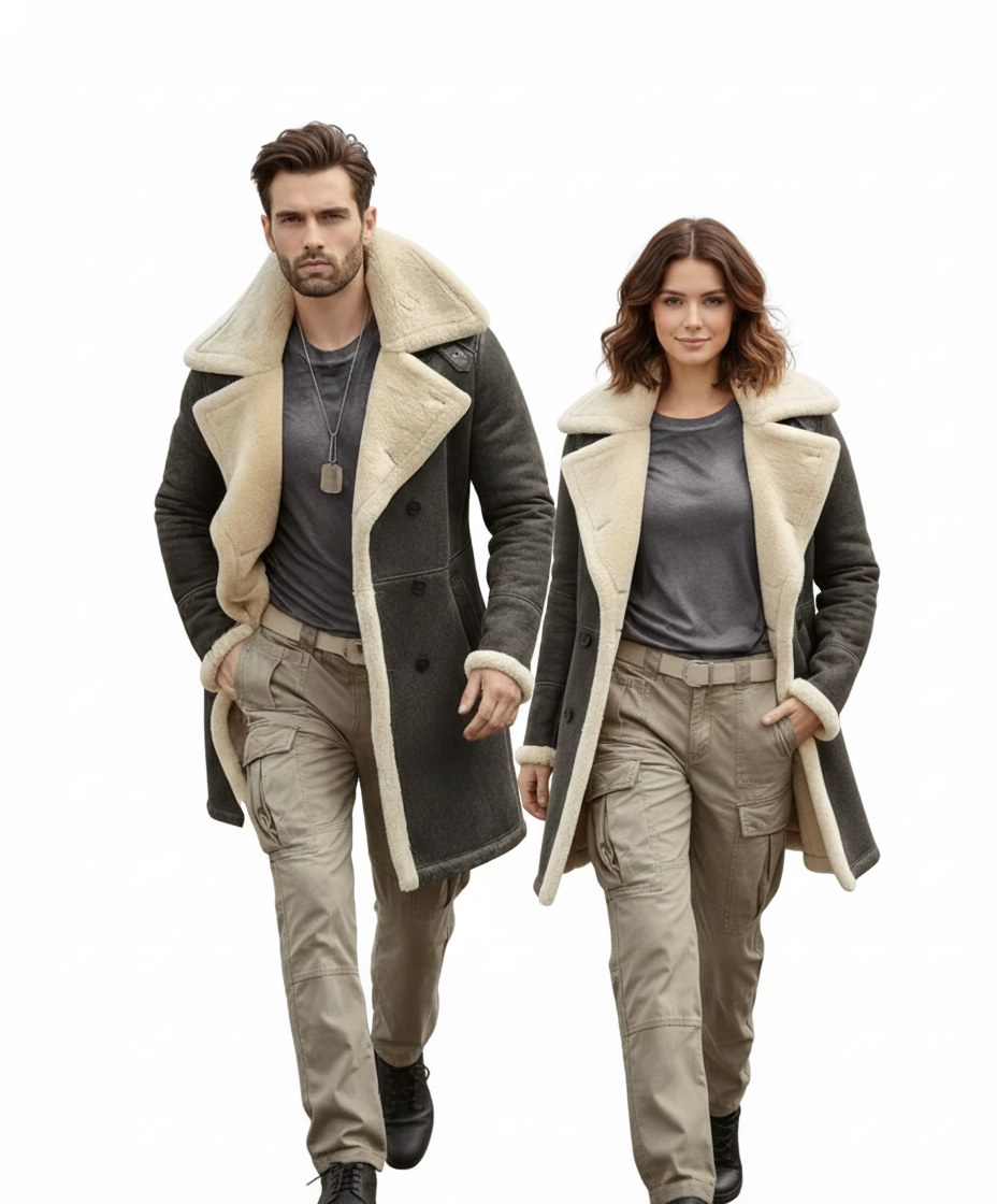 RAIWIND Coat-Genuine Leather Long Coat With Fur Inner Long Coat - Unisex