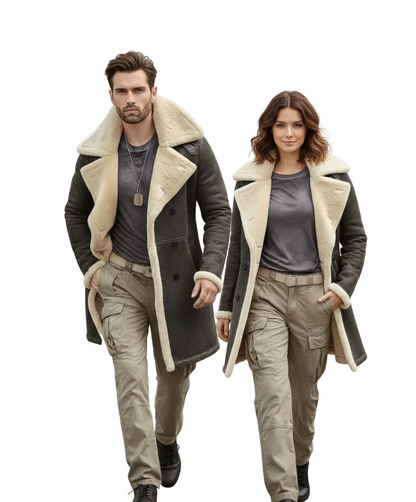 RAIWIND Coat-Genuine Leather Long Coat With Fur Inner Long Coat - Unisex