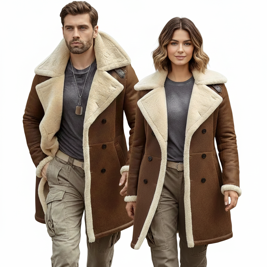 SUKKUR Coat-Genuine Leather Long Coat With Fur Inner Long Coat  UNISEX