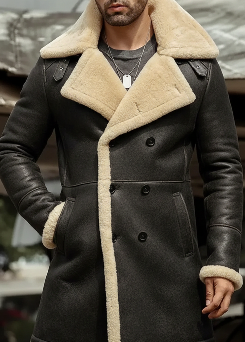 RAIWIND Coat-Genuine Leather Long Coat With Fur Inner Long Coat - Unisex