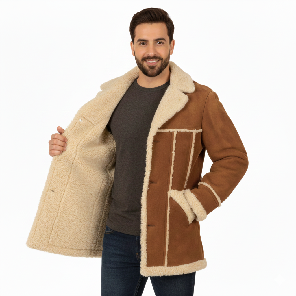 BANI GALA COAT- Fur-Suede Leather Long Coat UNISEX