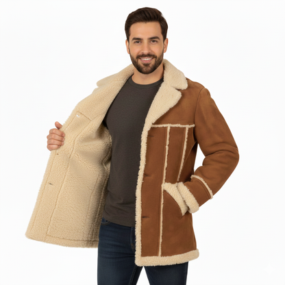 BANI GALA COAT- Fur-Suede Leather Long Coat UNISEX