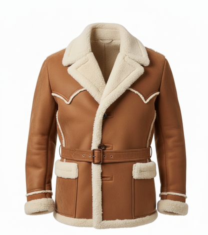 ISLAMABAD COAT- Suede Leather Fur Lined Coat UNISEX