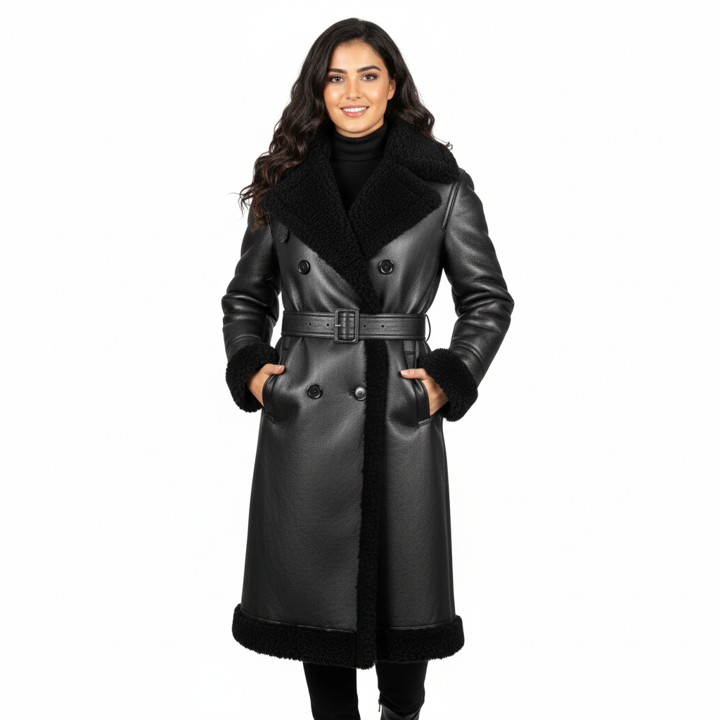 FAISALABAD COAT- Genuine Leather Fur Long Coat UNISEX