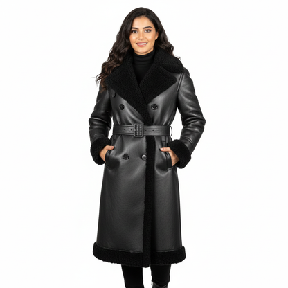 FAISALABAD COAT- Genuine Leather Fur Long Coat UNISEX