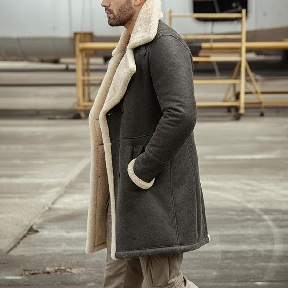 RAIWIND Coat-Genuine Leather Long Coat With Fur Inner Long Coat - Unisex