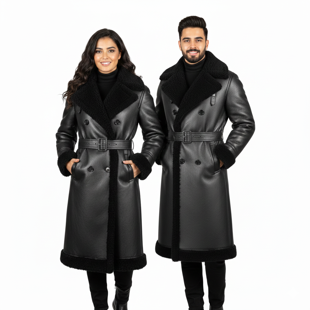 FAISALABAD COAT- Genuine Leather Fur Long Coat UNISEX