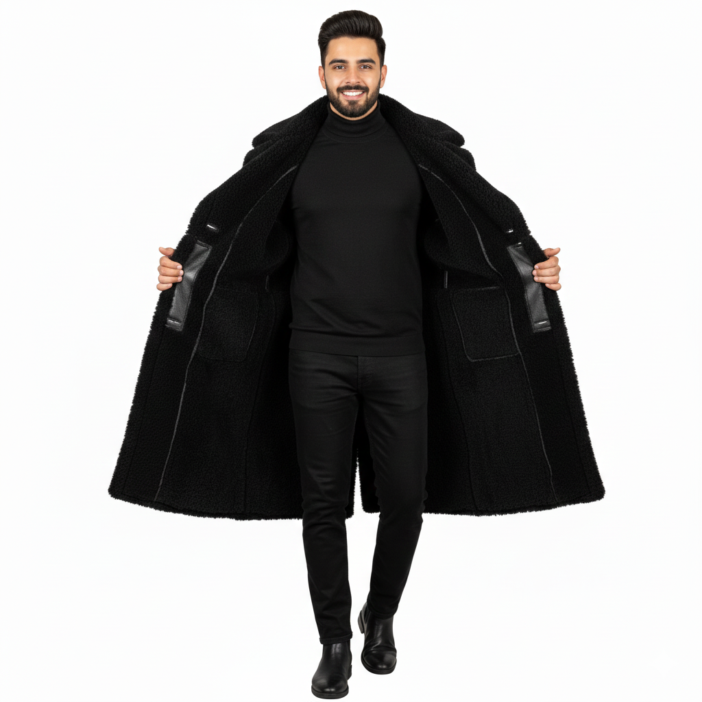 FAISALABAD COAT- Genuine Leather Fur Long Coat UNISEX