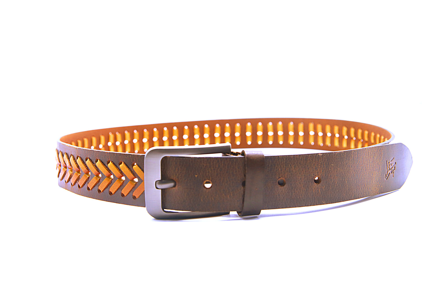 PAKISTAN BELT PRO Elegant Genuine Leather Braided Bel - Brown/Tan