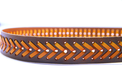 PAKISTAN BELT PRO Elegant Genuine Leather Braided Bel - Brown/Tan