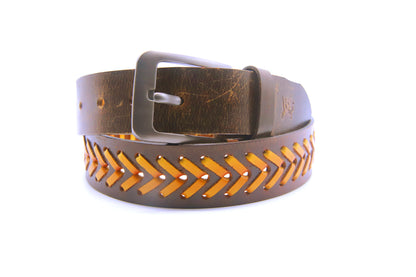 PAKISTAN BELT PRO Elegant Genuine Leather Braided Bel - Brown/Tan