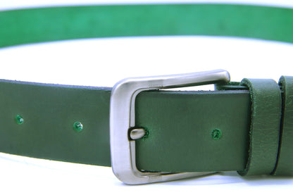 MIRPUR KHAS BELT Genuine Vintage Leather Belt in One Piece - Vintage Green