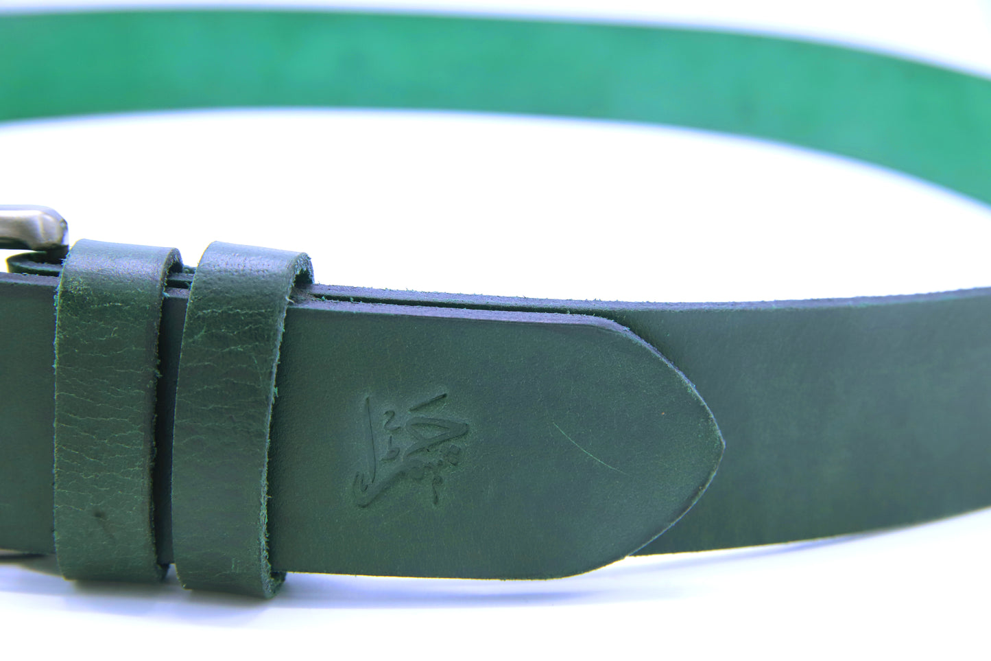 MIRPUR KHAS BELT Genuine Vintage Leather Belt in One Piece - Vintage Green