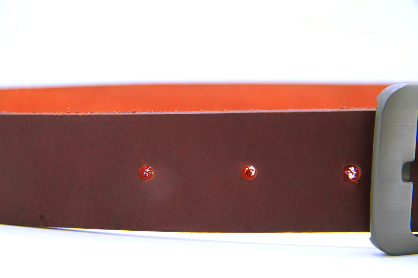 BAHAWALPUR  BELT Genuine Vintage Leather Belt in One Piece - Vintage Burgundy